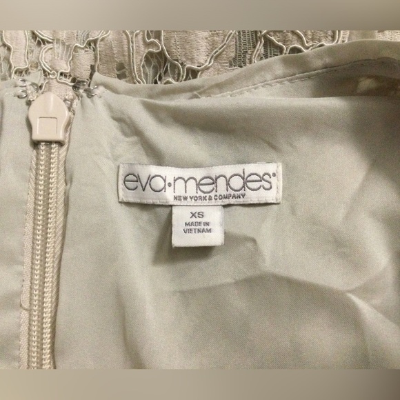 Eva Mendes New York Company Cream Floral Cotton Blend 3/4 Sleeve Dress Size XS - Picture 7 of 11